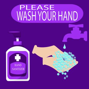Hand sanitizer,symbol ,alcohol bottle for hand sanitation vector concept banner,illustration for washing hand