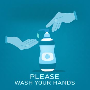 Hand sanitizer,or soap botle,Hand Washing Illustrations or sign.body care concept