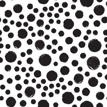 Distressed Seamless circle background. Grunge polka dot artistic endless template. EPS10 vector.