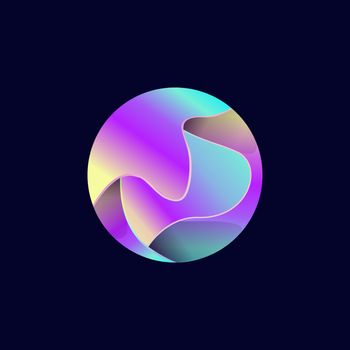 Abstract sphere logo design with gradient. 3d mark logo