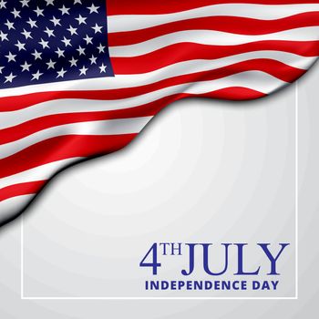 4th of July Banner Vector illustration, USA flag waving background,EPS10