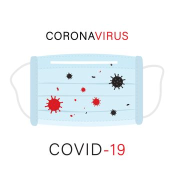 Mask Protect Coronavirus Icon Vector for Infographic. CoV-2019 prevention, coronavirus symptoms.