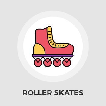 Roller skate icon vector. Flat icon isolated on the white background. Editable EPS file. Vector illustration.