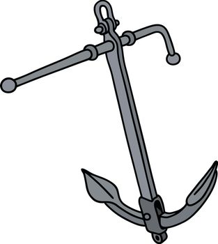 The vectorized hand drawing of an anchor