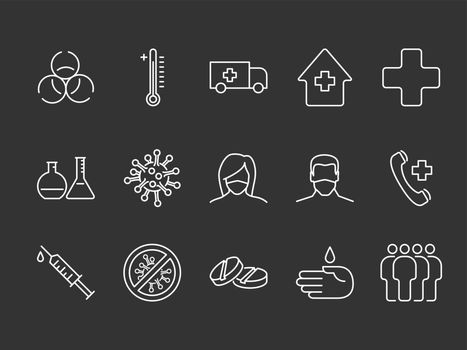 Vector collection of covid thin line icons