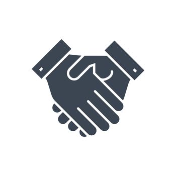 Handshake Related Vector Glyph Icon. Isolated on White Background. Vector Illustration.