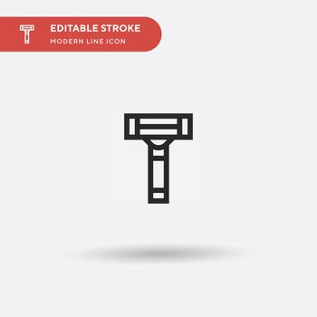 Shaving Razor Simple vector icon. Illustration symbol design template for web mobile UI element. Perfect color modern pictogram on editable stroke. Shaving Razor icons for your business project