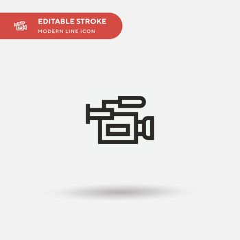 Video Camera Simple vector icon. Illustration symbol design template for web mobile UI element. Perfect color modern pictogram on editable stroke. Video Camera icons for your business project