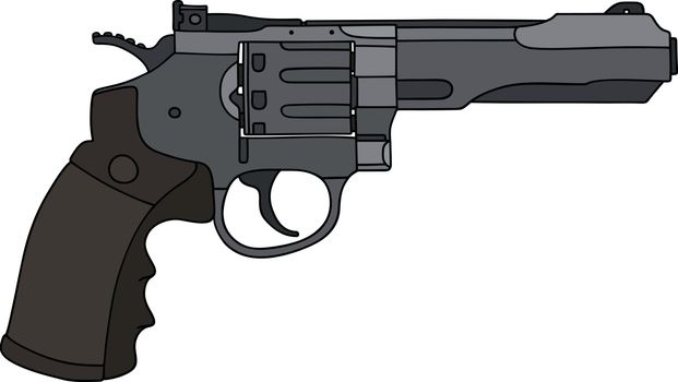 Hand drawing of a big heavy revolver