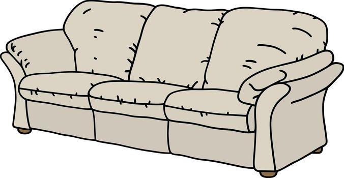 Hand drawing of a white sofa