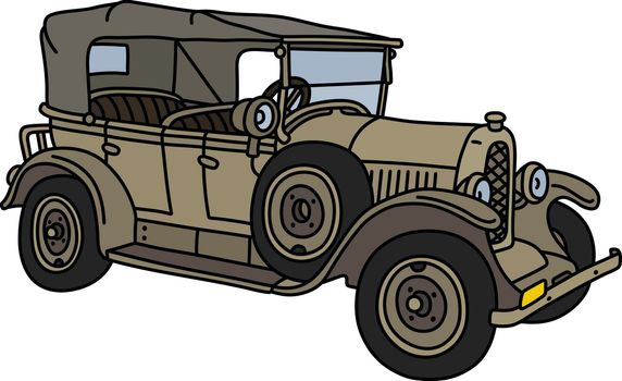 The vector illustration of a vintage military convertible