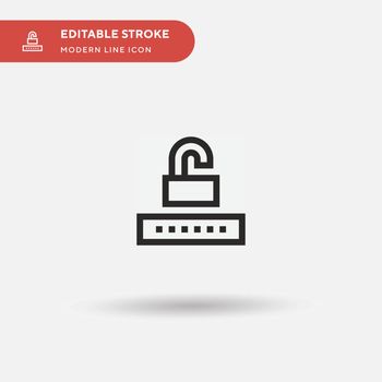 Password Simple vector icon. Illustration symbol design template for web mobile UI element. Perfect color modern pictogram on editable stroke. Password icons for your business project