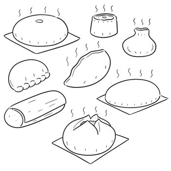 vector set of chinese snack