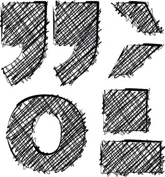Freehand punctuation mark Symbol vector illustration
