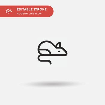 Rat Simple vector icon. Illustration symbol design template for web mobile UI element. Perfect color modern pictogram on editable stroke. Rat icons for your business project