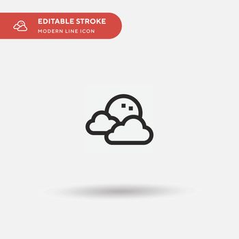 Cloudy Night Simple vector icon. Illustration symbol design template for web mobile UI element. Perfect color modern pictogram on editable stroke. Cloudy Night icons for your business project