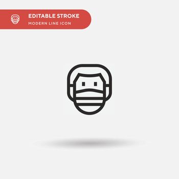 Face Mask Simple vector icon. Illustration symbol design template for web mobile UI element. Perfect color modern pictogram on editable stroke. Face Mask icons for your business project