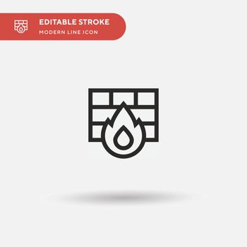 Firewall Simple vector icon. Illustration symbol design template for web mobile UI element. Perfect color modern pictogram on editable stroke. Firewall icons for your business project