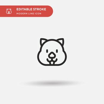 Wombat Simple vector icon. Illustration symbol design template for web mobile UI element. Perfect color modern pictogram on editable stroke. Wombat icons for your business project