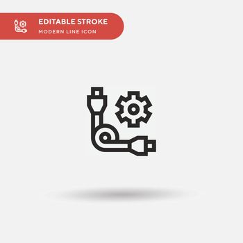 Cable Simple vector icon. Illustration symbol design template for web mobile UI element. Perfect color modern pictogram on editable stroke. Cable icons for your business project