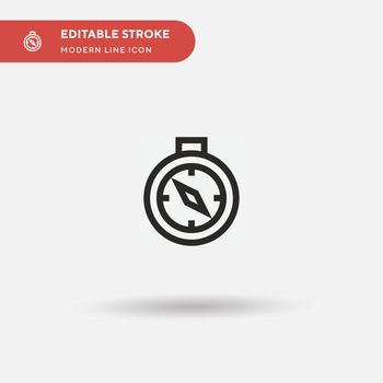 Compass Simple vector icon. Illustration symbol design template for web mobile UI element. Perfect color modern pictogram on editable stroke. Compass icons for your business project