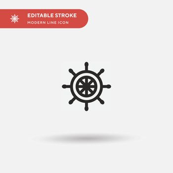 Rudder Simple vector icon. Illustration symbol design template for web mobile UI element. Perfect color modern pictogram on editable stroke. Rudder icons for your business project