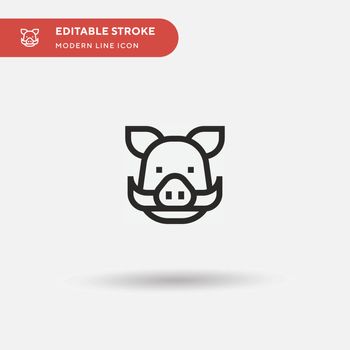 Boar Simple vector icon. Illustration symbol design template for web mobile UI element. Perfect color modern pictogram on editable stroke. Boar icons for your business project