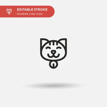 Cat Simple vector icon. Illustration symbol design template for web mobile UI element. Perfect color modern pictogram on editable stroke. Cat icons for your business project