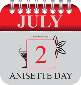 Calendar with perforation for changing dates - july Anisette Day