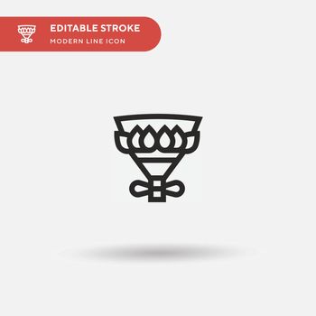 Bouquet Simple vector icon. Illustration symbol design template for web mobile UI element. Perfect color modern pictogram on editable stroke. Bouquet icons for your business project