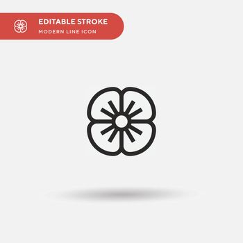 Flower Simple vector icon. Illustration symbol design template for web mobile UI element. Perfect color modern pictogram on editable stroke. Flower icons for your business project