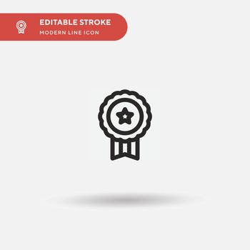 Medal Simple vector icon. Illustration symbol design template for web mobile UI element. Perfect color modern pictogram on editable stroke. Medal icons for your business project