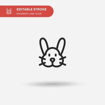 Rabbit Simple vector icon. Illustration symbol design template for web mobile UI element. Perfect color modern pictogram on editable stroke. Rabbit icons for your business project