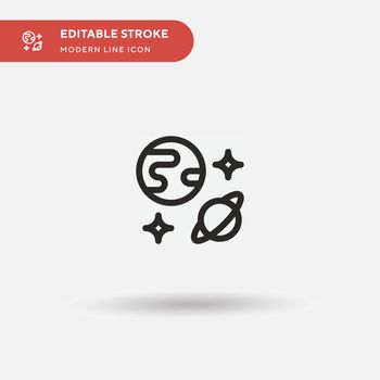 Planet Simple vector icon. Illustration symbol design template for web mobile UI element. Perfect color modern pictogram on editable stroke. Planet icons for your business project