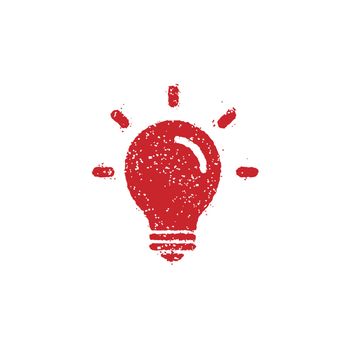 rubber stamp icon (for teachers using at school) / light bulb