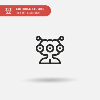 Alien Simple vector icon. Illustration symbol design template for web mobile UI element. Perfect color modern pictogram on editable stroke. Alien icons for your business project