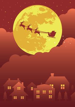Merry christmas greeting card vector illustration