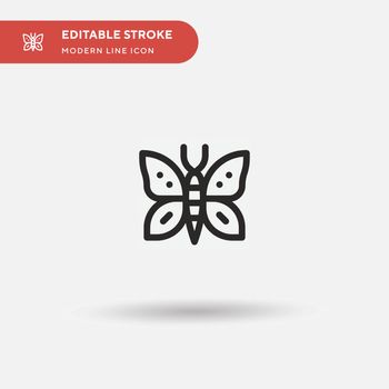 Butterfly Simple vector icon. Illustration symbol design template for web mobile UI element. Perfect color modern pictogram on editable stroke. Butterfly icons for your business project