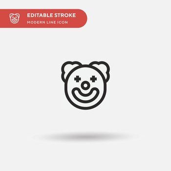 Clown Simple vector icon. Illustration symbol design template for web mobile UI element. Perfect color modern pictogram on editable stroke. Clown icons for your business project