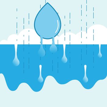 Water resource concept. The importance of water metaphor. Value of water symbol. Vector illustration outline flat design style.