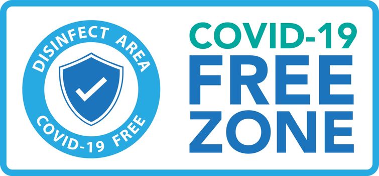 Covid free zone sign.Vector eps10