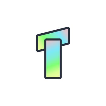 letter t styles. flat line with gradient. letter logo design