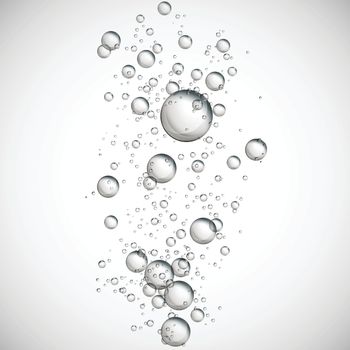 Water bubble rising on clear background. Vector illustration.