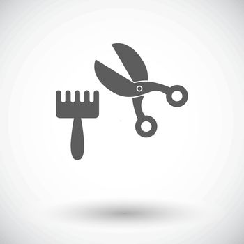 Scissors and comb Icon Vector. Flat icon isolated on the white background. Editable EPS file. Vector illustration.