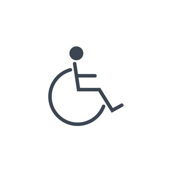 Disabled related vector glyph icon. Isolated on white background. Vector illustration.
