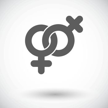 Lesbian sign. Single flat icon on white background. Vector illustration.