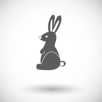 Rabbit. Single flat icon on white background. Vector illustration.