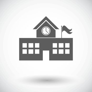 School building. Single flat icon on white background. Vector illustration.