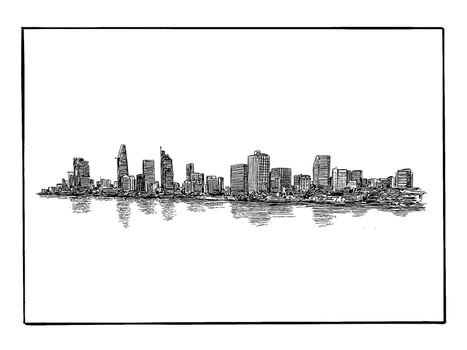 Drawing of the Ho Chi Minh city