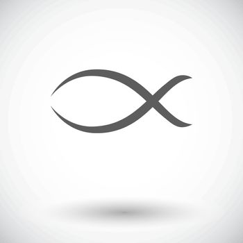 Fish. Single flat icon on white background. Vector illustration.